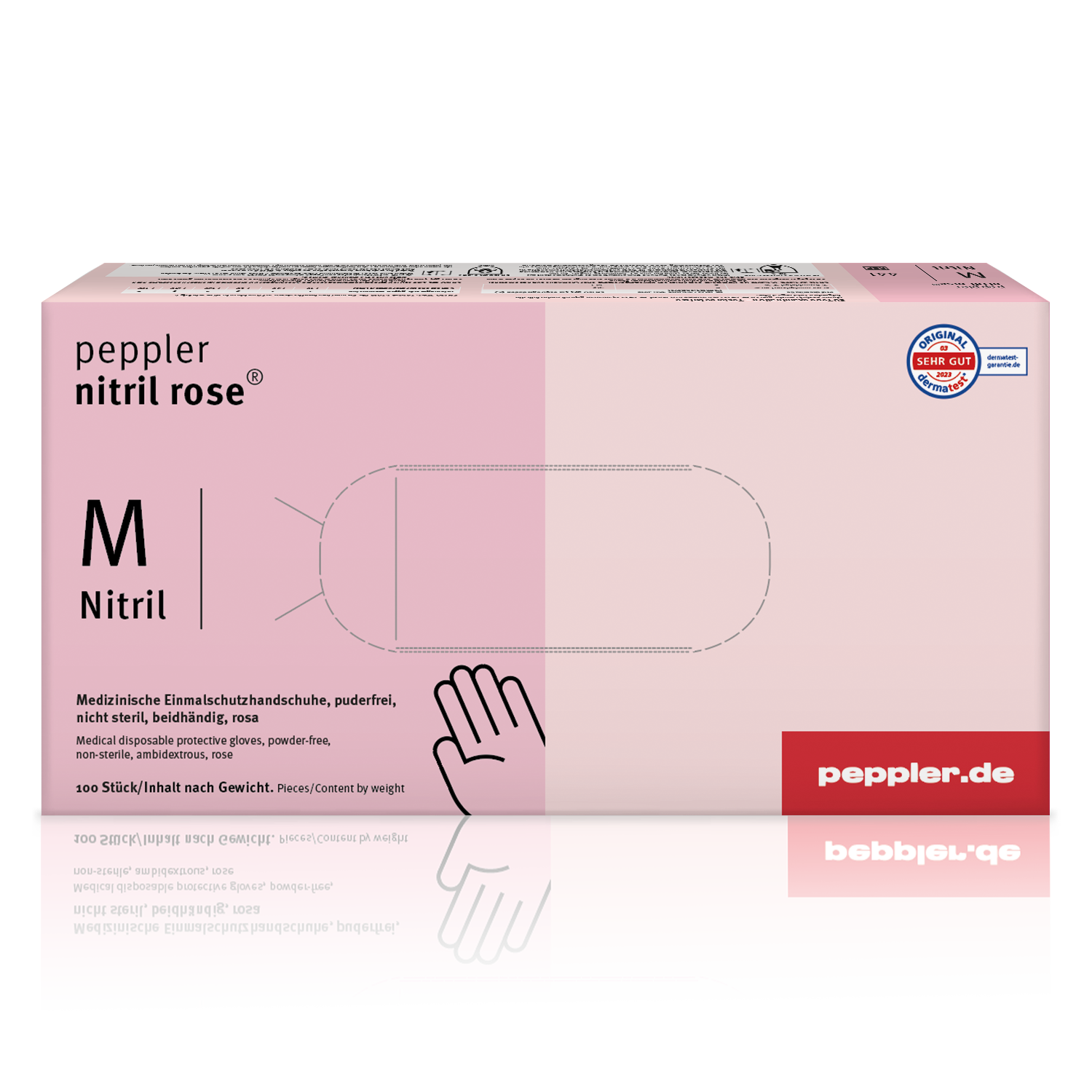 Primärverpackung Nitrilhandschuh rose