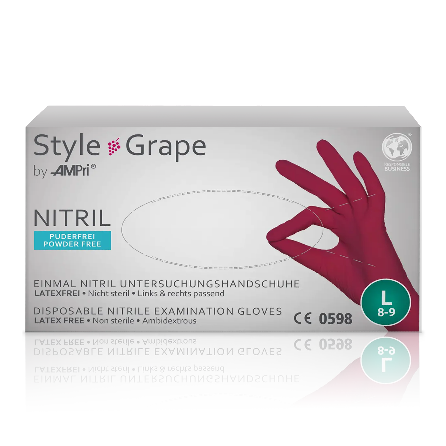 Primärverpackung Nitrilhandschuh grape