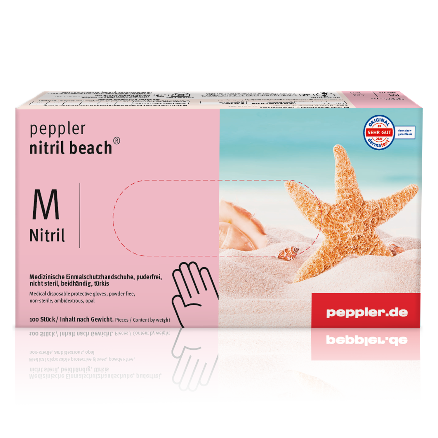 Primärverpackung Nitrilhandschuh beach